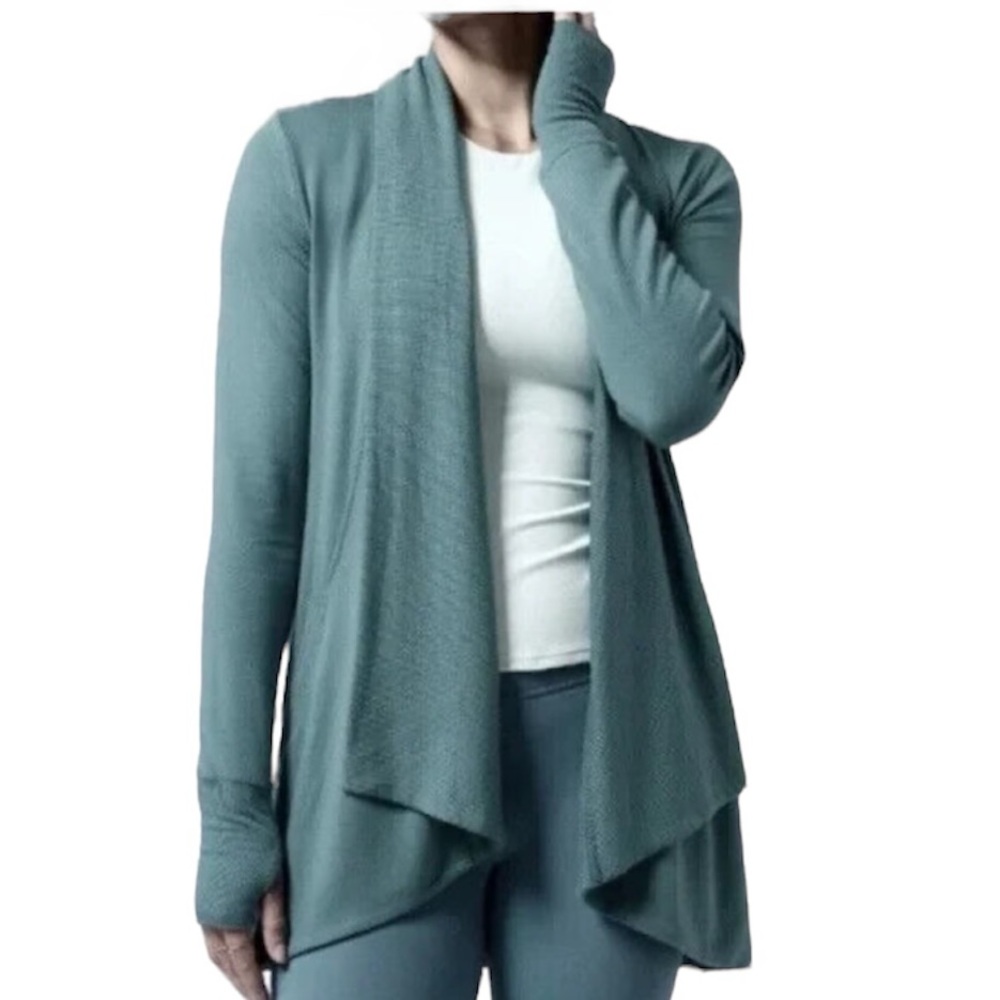 Athleta Open-Front Drape Cardigan in Teal